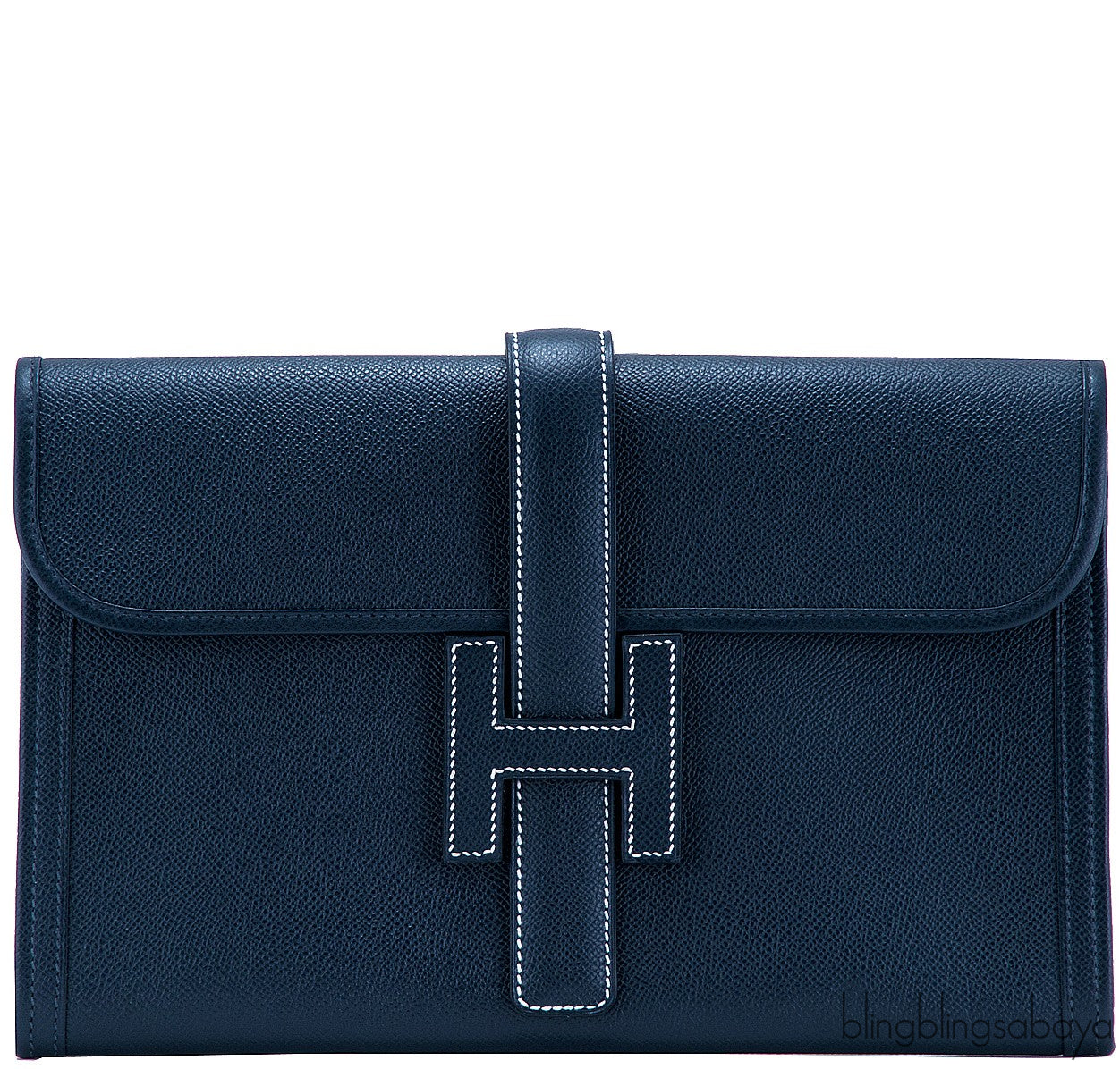 Jige Bleu Indigo Epsom Clutch