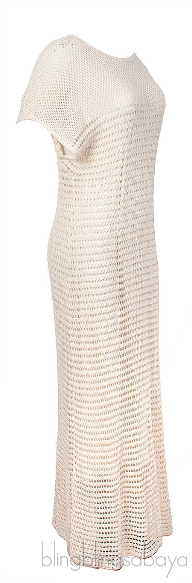 Off-white Knitted Perforated Dress