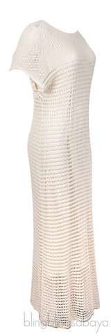 Off-white Knitted Perforated Dress