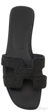 Black Oran Strass Sandals