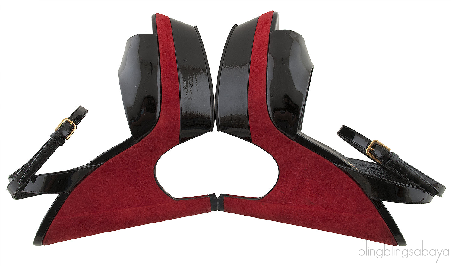 Black Patent Red Platform Heels