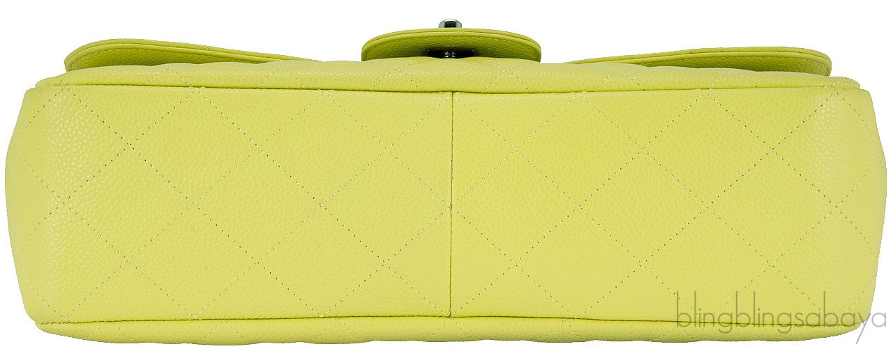 Caviar Jumbo Lime Single Flap Bag