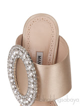Champagne Satin Fibiona Slide Sandals
