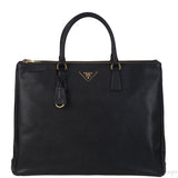 Prada Large Saffiano Black Double Zip Tote