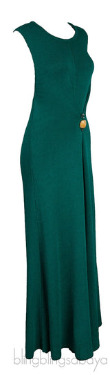 Embellished Twist-back Knitted Maxi Dress