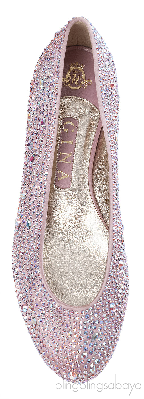 Gina Light Pink Crystal Ballet Shoes