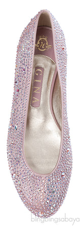 Gina Light Pink Crystal Ballet Shoes