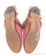 Pink Princetown Fur Slide
