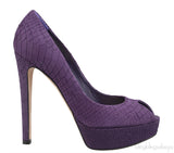 Purple Python Peep Toe Pump
