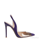 Purple PVC Slingback Pump