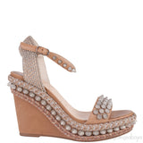 Beige Cordillera Studded Wedge Sandals