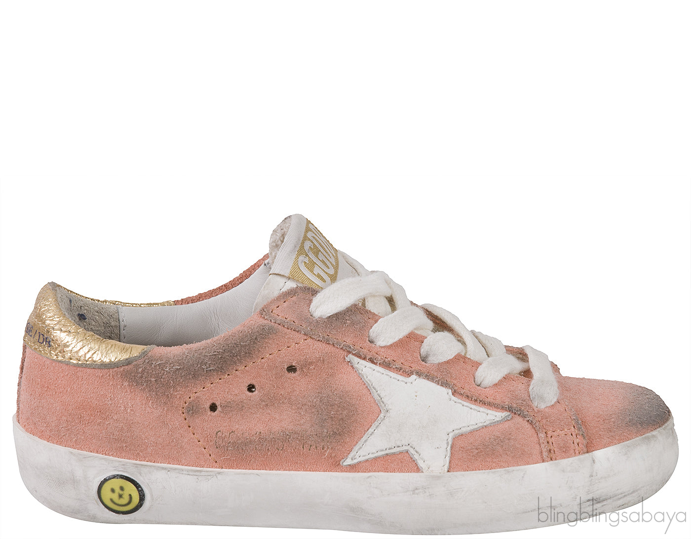 Coral & Gold Super Star Kids Sneaker