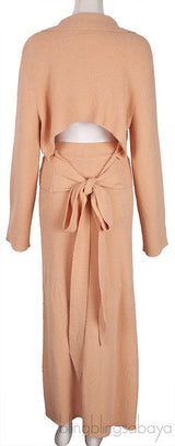 Rosalie Open Back Top and Wrap Effect Midi Skirt
