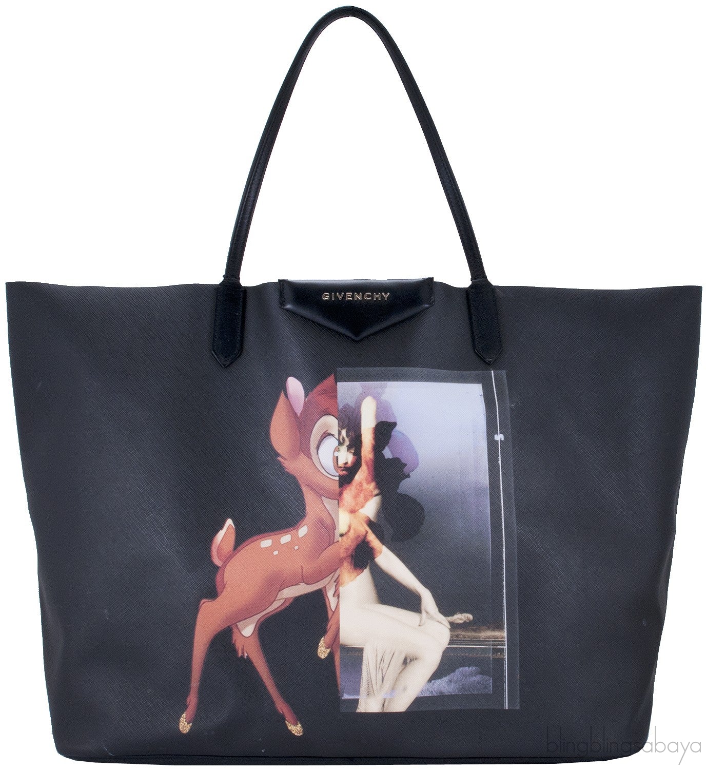 Bambi Black Shopping Tote
