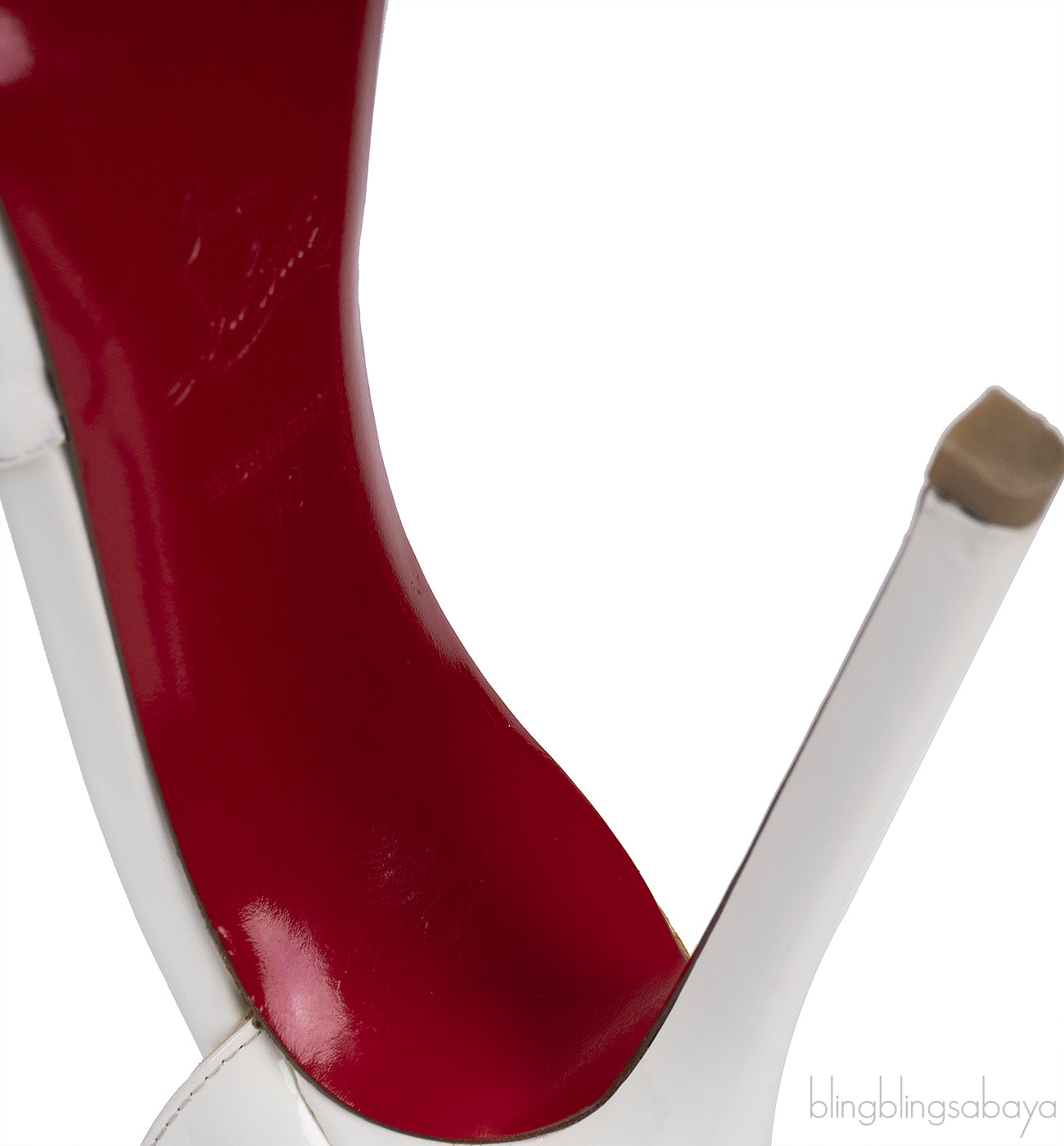 Christian Louboutin White Patent Leather Peep toe Pump