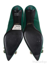 Roger Vivier Emerald Green Floral Crystal Heels