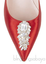 Sarah Jessica Parker Red Satin Crystal Embellished Heels