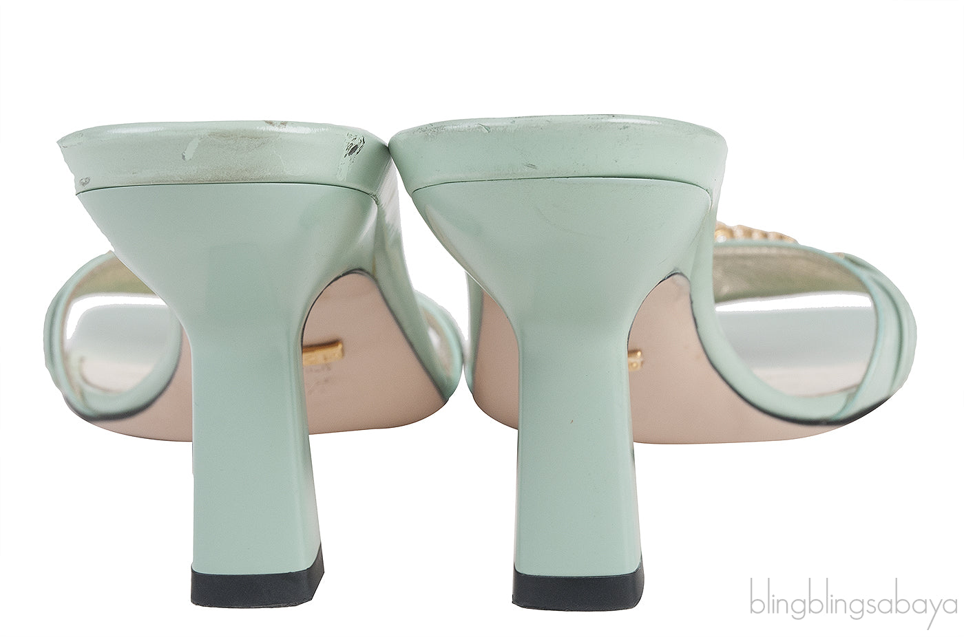 Pastel Green Tiger Head Slide Sandals