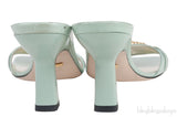 Pastel Green Tiger Head Slide Sandals
