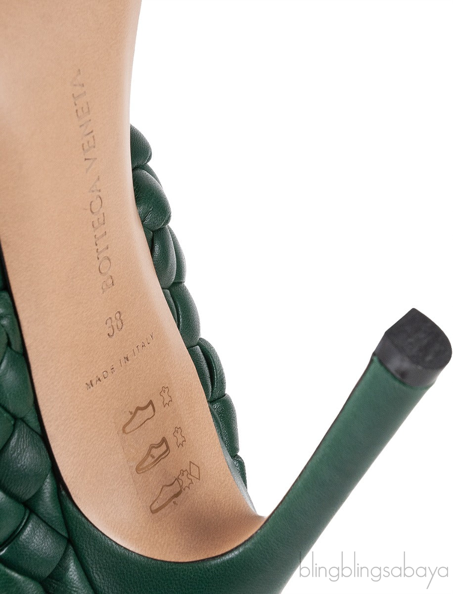 Bottega Veneta Curve Optic Emerald Green Sandals