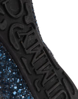 Dark Blue Glittery Flat Shoes
