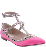 Pink Rockstud Flat Ballerina
