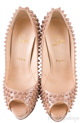 Lady Peep Toe Spikes Nude Heels