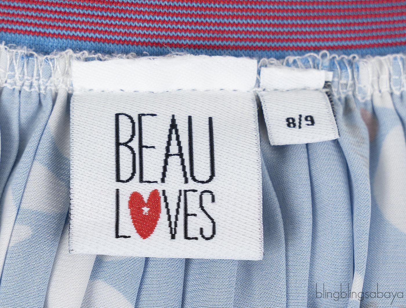 Beau Loves Blue Ping Pong Club Printed Pleated Kid Skirt