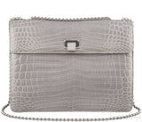 Grey Cornelia Lunch Box Crocodile Bag