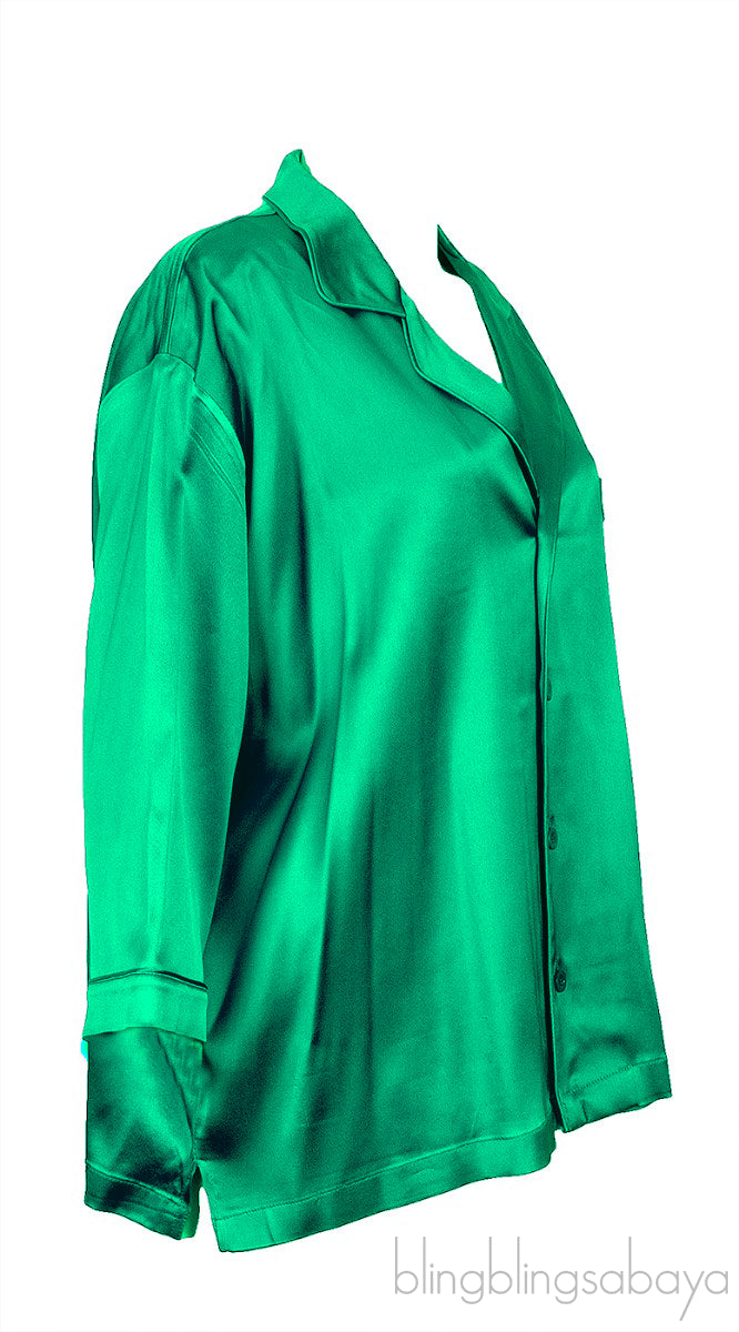 Green Plain Long Sleeve Shirt