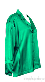 Green Plain Long Sleeve Shirt