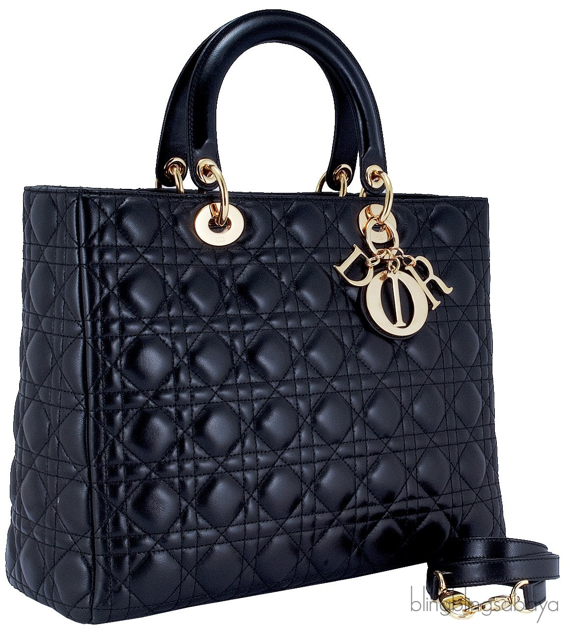 Lady Dior Large Black Quilted Bag