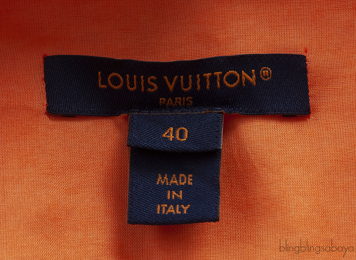 Louis Vuitton Fil Coupe Orange Shirt Belted Dress
