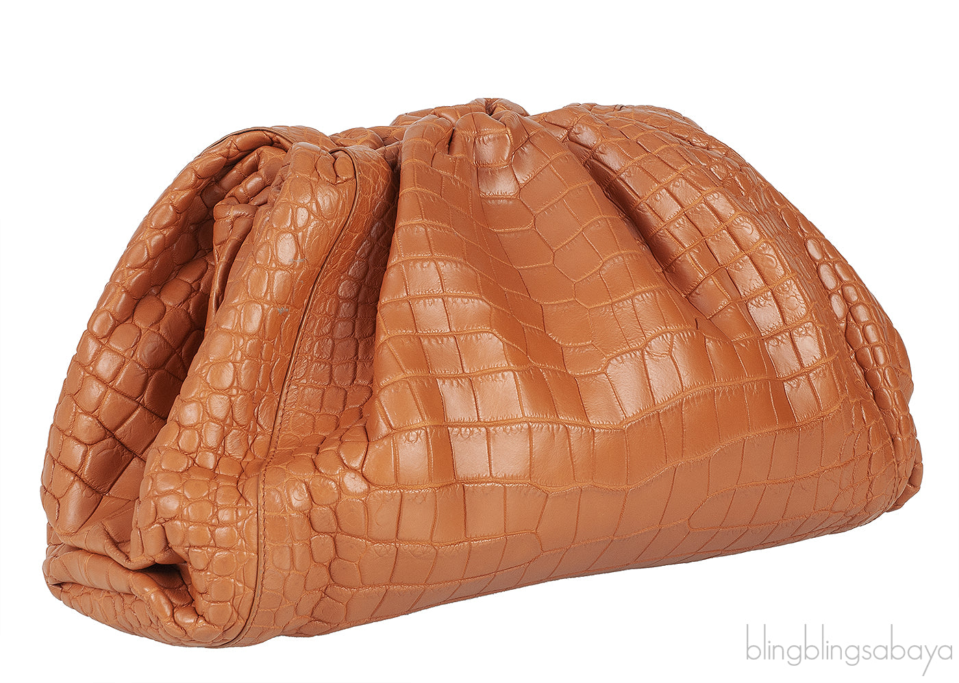 Bottega Veneta The Pouch Camel Croc Clutch