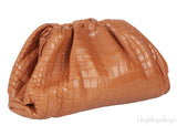 Bottega Veneta The Pouch Camel Croc Clutch