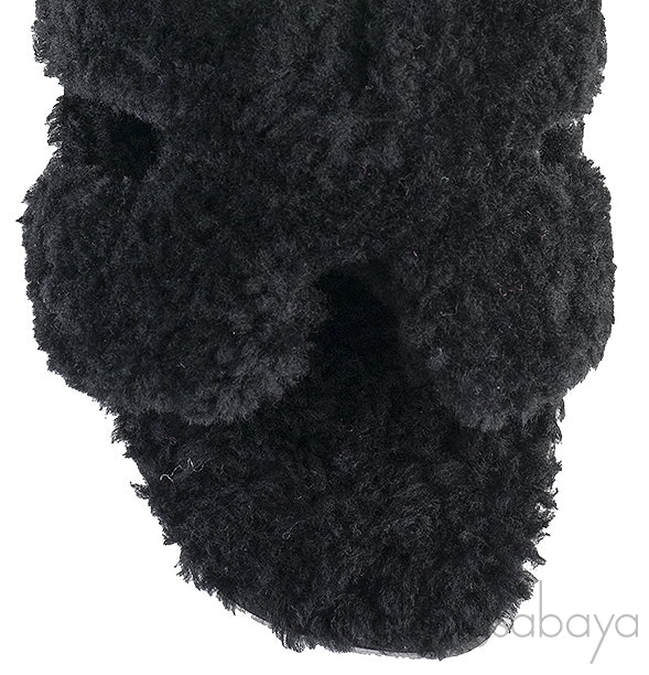 Oran Teddy Bear Black Sandals