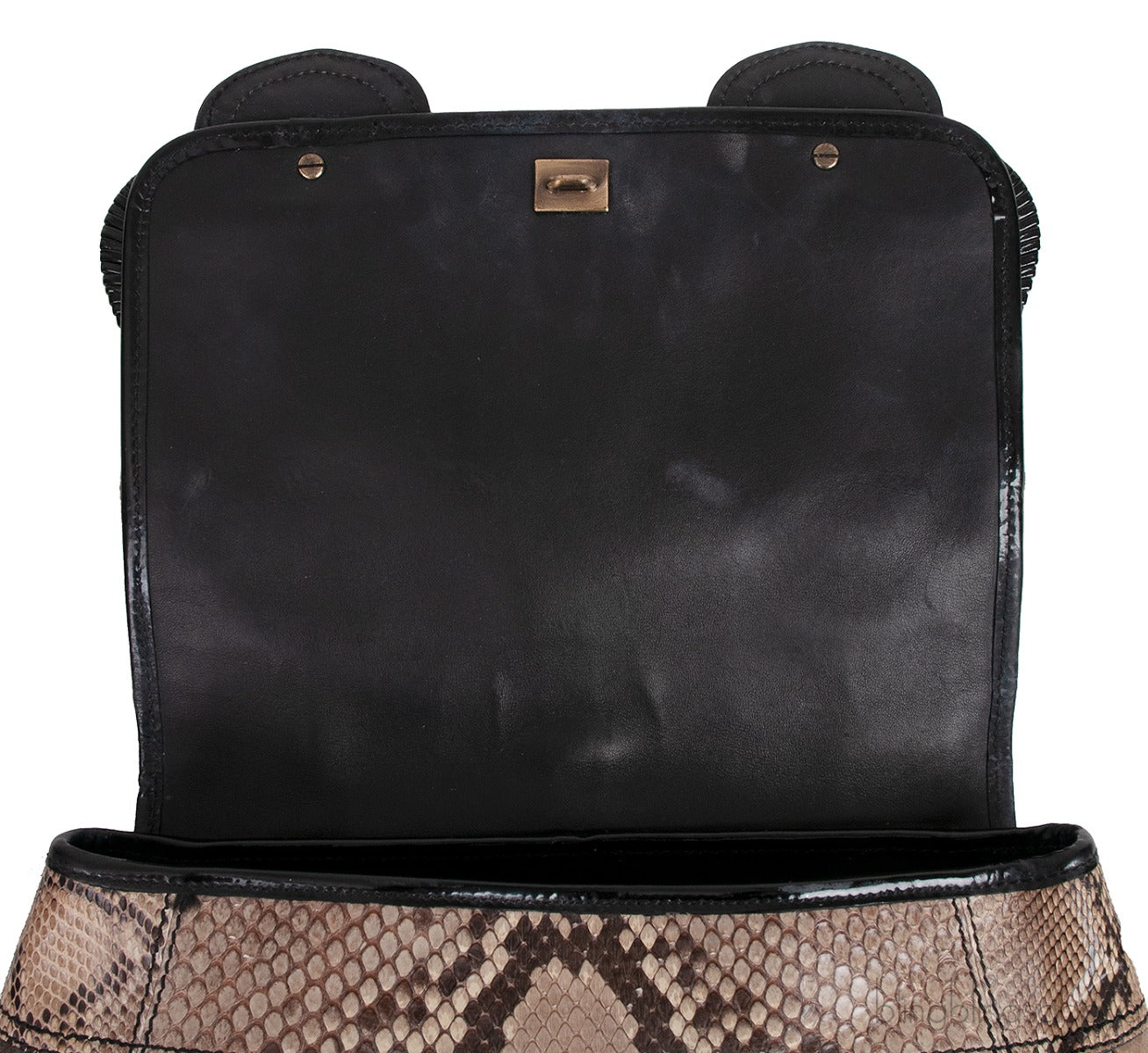 Fendi Brown Natural Python Flap Bag