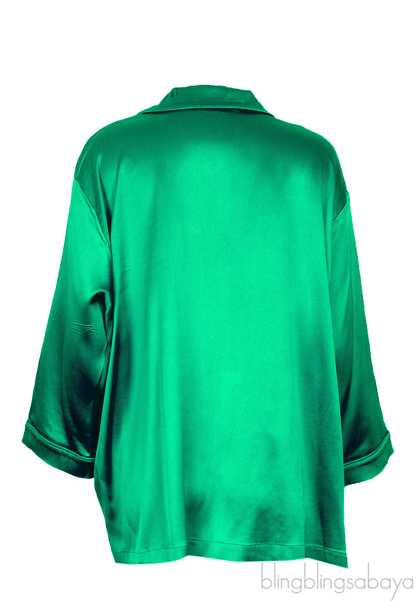 Green Plain Long Sleeve Shirt