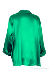 Green Plain Long Sleeve Shirt