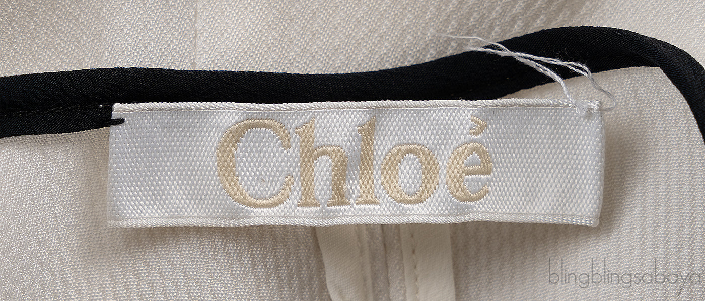 Chloe Milk White and Black Trim Blouse