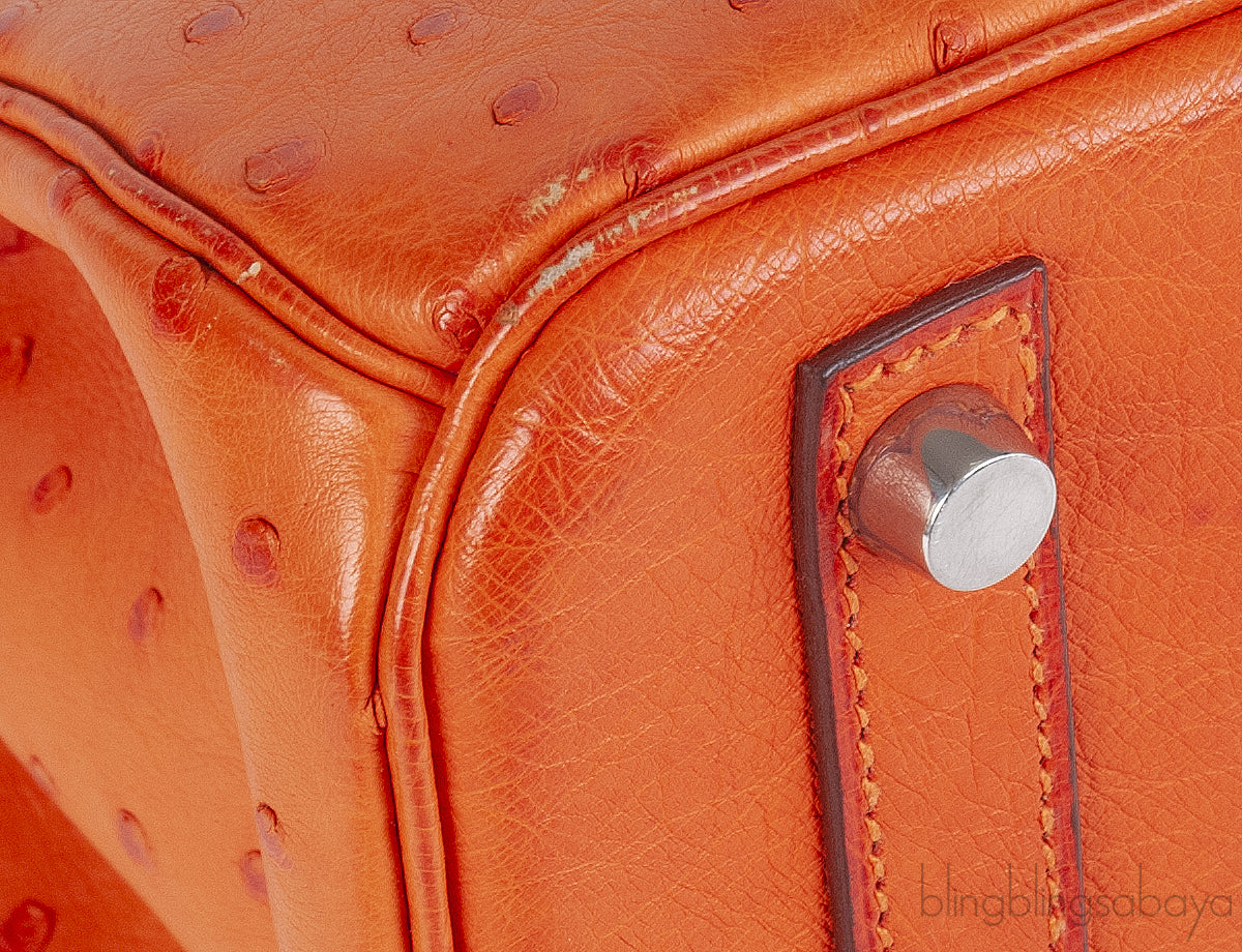 Hermes Birkin 30 Orange Ostrich PHW