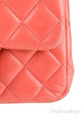 Coral Quilted Mini Flap Bag