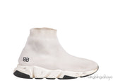 White Speed Stretch-knit High Top Kids Sneakers
