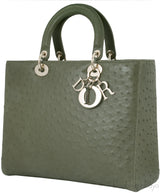Lady Dior Olive Green Ostrich