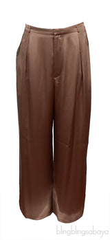 Brown Satin Trouser and Long Sleeve Shirt