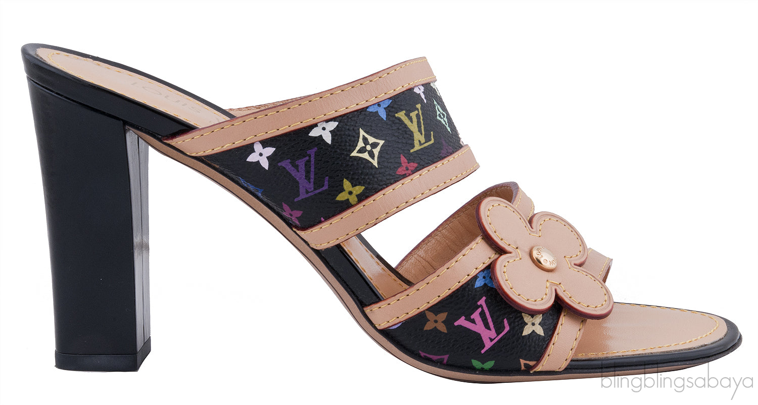 Multicolor Monogram Printed Sandals
