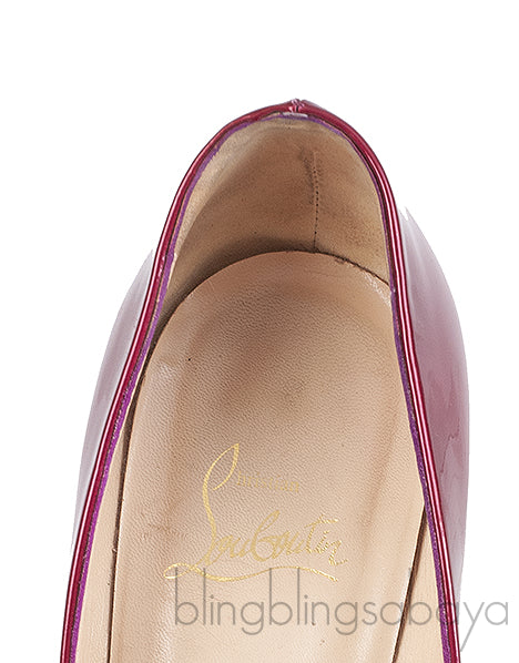 Christian Louboutin Feticha Cramberry Metal Patent Pump