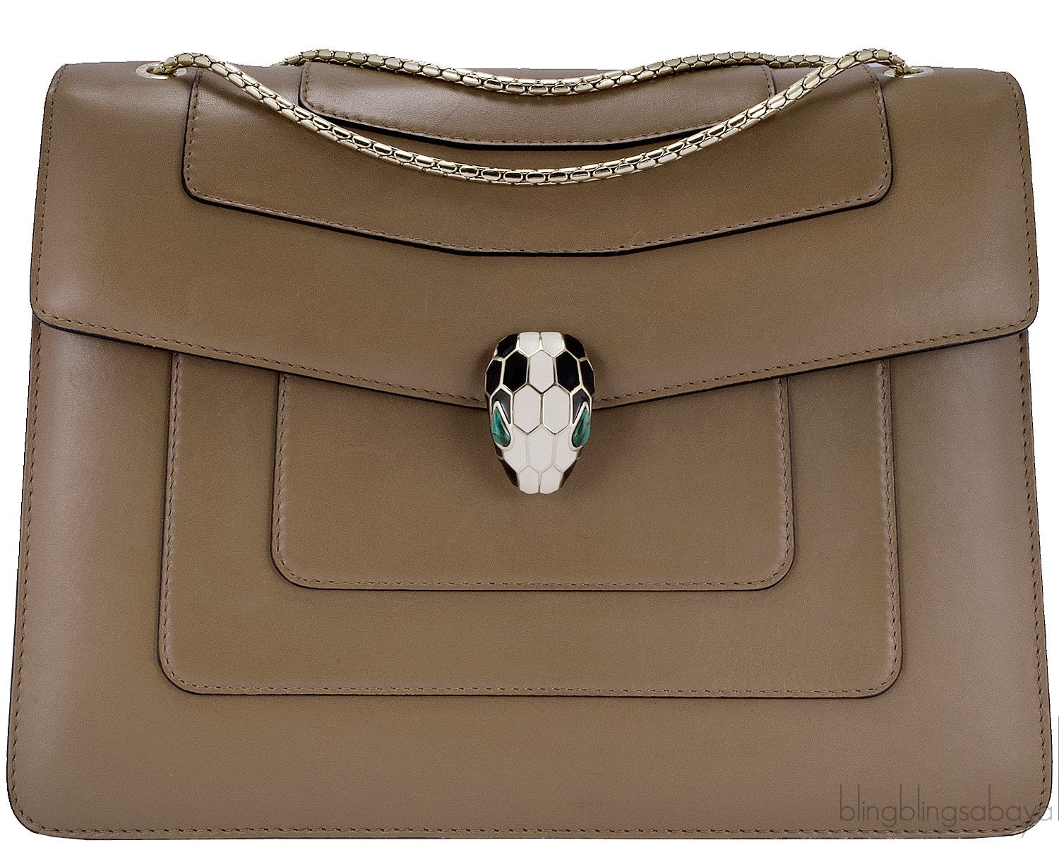 Serpenti Petra Brown Shoulder Bag