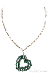 Emerald Crystal Heart Necklace