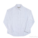 Elie Saab White Long Sleeve Pleated Shirt